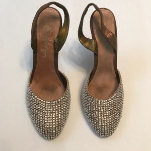 Beverly Feldman sequin rhinestone deco  heels